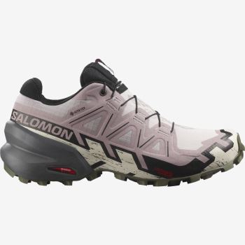 Salomon SPEEDCROSS 6 GORE-TEX Ženske Tenisice Za Trčanje Sive Roze Crne Maslinasto Zelene | krdetYBL