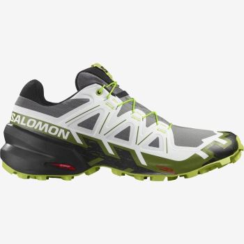 Salomon SPEEDCROSS 6 Muške Tenisice Za Trčanje Crne Bijele Svijetlo Zelene | YD8ozeyB